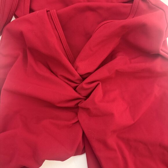 Red Sculpting Jumpsuit | Cutout Back | Scrunch Bum | Flare Leg | Size M - Picture 4 of 7